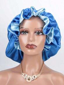 1-Piece Silk Sleep Cap Set – Satin Hair Wrap With Soft Elastic, Suitable For Curly/Natural Hair, Gentle Night Cap For Frizz Protection,Bonnet Silk - Rượu sâm banh - Xem 11