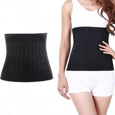 Warm Double-Layered 360-Degree High-Elastic Coffee Fleece Waist Support And Abdominal Compression Belt For Sports