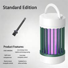 SOKANY Repelente y matamosquitos alimentado por USB, diseño colgante con luz LED y función UV, descarga eléctrica de alta potencia de 360°, funcionamiento silencioso, bajo consumo de energía, adecuado para balcón, jardín, sala de estar y dormitorio, esencial para el control de mosquitos en verano - Multicolor - Ver 11