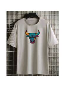 Camiseta Masculina Touro Green Basico Algodão - Cinza - Visão 2