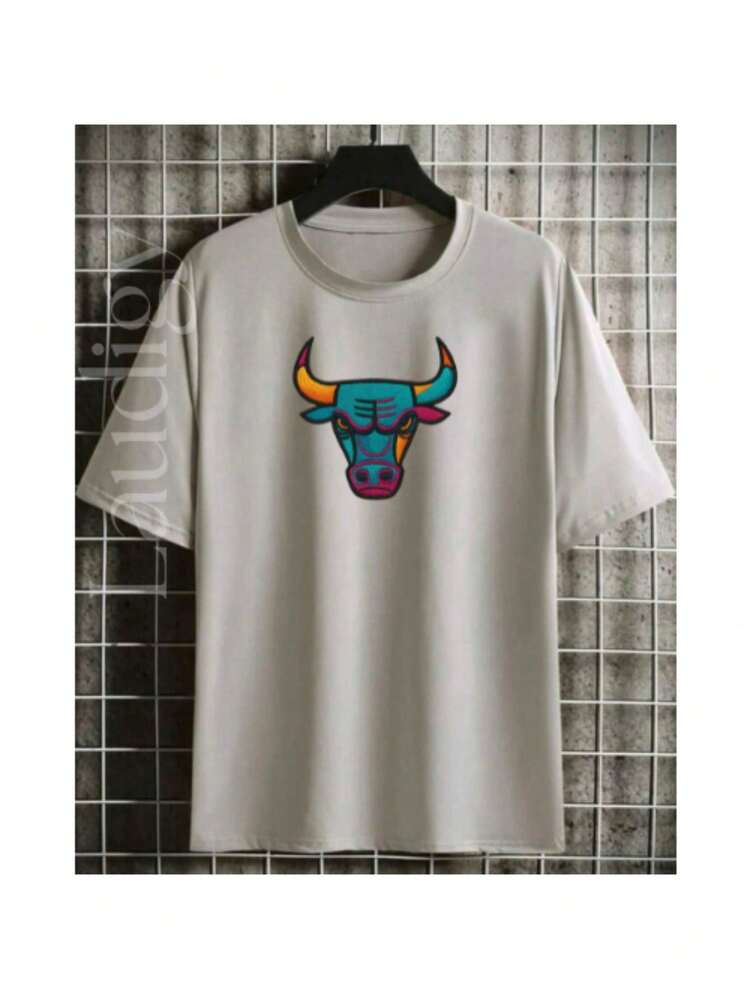 Men's Taurus Green Basic Cotton T-Shirt - Xám - Xem 2