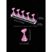 Nail Stand For Press On Nails Display, Magnetic Fake Nails Holder For Painting Nails Practices, Beginner Acrylic Nail Art Kit Accessories, Nail Salon Equipment And Decor,Nail Supplies,Nail Tools,Nail Art Tools,Back To School,Nails,Nail Tools For Press On Nails - Hồng - Xem 3