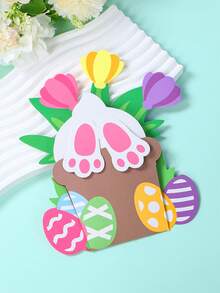 3个复活节主题现金夹，兔子屁股和复活节彩蛋图案，春季郁金香造型，复活节装饰品，复活节快乐装饰，可爱兔子装饰，复活节礼品包装袋，家居装饰，餐桌装饰，复活节派对用品，寻蛋派对用品，复活节礼物，派对小礼物，派对用品 - 彩色 - 查看 3