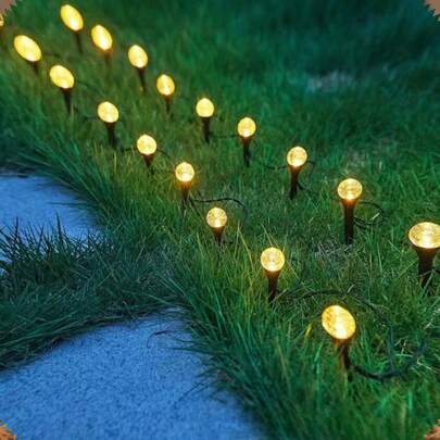 1pc Solar Powered Warm Light LED Bubble Ball Lawn Light, Waterproof Outdoor Solar Powered Bubble Ball Lawn Light Suitable For Garden Paths And Roads, Durable Material Housing, Solar Powered, Long Usage Time