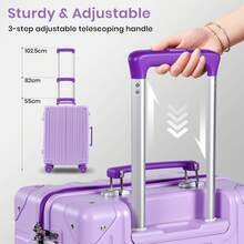 20 Inch Carry On Suitcase, Lightweight PC Hard Shell Travel Luggage Cabin Suitcase With Wheels & TSA Lock Overhead - 20 inch - View 7