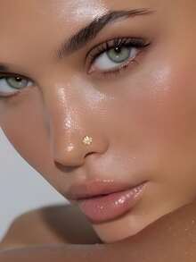 1pc S925 Sterling Silver Nose Stud, Simple & Easy To Wear, Fashionable Round Ball Zirconia Embedded Nose Jewelry, Suitable For Women's Daily Wear, Parties, And Banquets - Yellow Gold - View 4