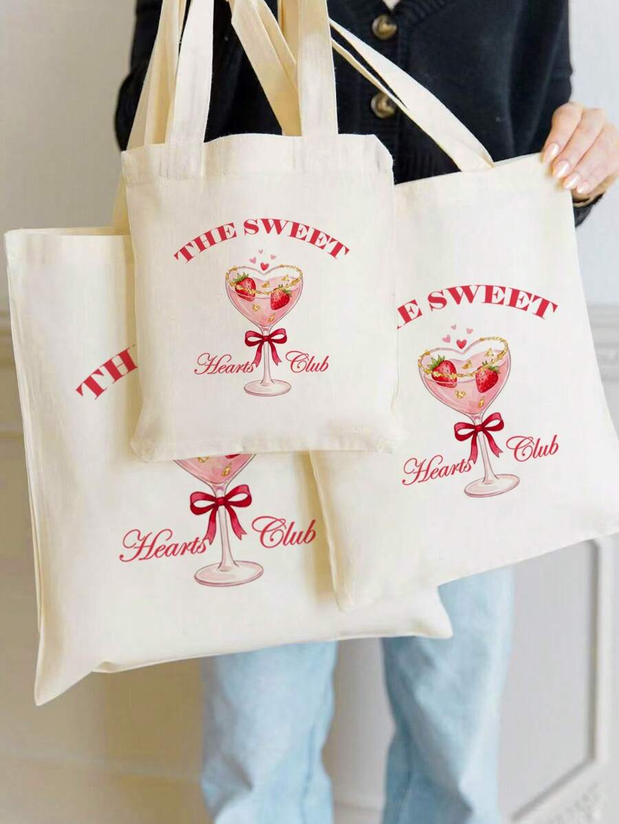 Disponible en talla S/M/L, bolso de lona grande con capacidad, bolso de compras, bolso de hombro con tema de corazón rosa, bolso de regalo con patrones de acuarela de corazón, lazo, cereza, fresa, arcoíris, estrella, adecuado para cumpleaños, vacaciones, Día de San Valentín, Día de la Madre, aniversario, regreso a la escuela, fiesta de graduación, fiesta temática de niñas, piscina, playa, fiesta de spa, despedida de soltera, boda, bolsa de caramelos y aperitivos de cumpleaños, decoración de fiesta - Beis - Ver 1