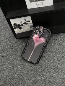 Romantic Abstract Heart Smoke Pattern Phone Case, Suitable For IPhone 17 16 15 14 13 12 11 Pro Max Plus, Birthday/Valentine's Day/Couples Gift Choice - Black - View 2