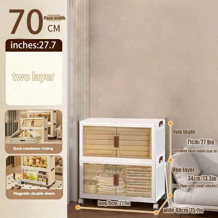 Aufbewahrungskisten mit Deckel - Klappschrank Nr. 1 (2 Ebenen) - Übersicht 1