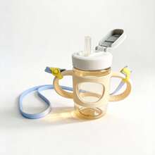 1 Set Bottle Handle - Silicone Bottle Handles With Strap, Silicone Protective Cover For Glass Bottles, Silicone Bottle Sleeve With Strap, Portable Baby Cup Holder, Strap Bottle Rack, Compatible With 5cm-7.5cm Diameter Bottles, Wide Mouth & Large Caliber Bottles & Cups - Champagne - View 6