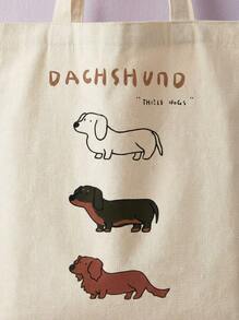 Joivida Bộ 3 túi tote in hình chó Dachshund dễ thương, túi đeo vai cỡ lớn tiện dụng, túi mua sắm hàng ngày, túi đựng đồ đa năng, túi xách du lịch nhẹ, quà tặng ý nghĩa, quà lưu niệm du lịch, túi du lịch thiết yếu, phù hợp cho đi làm, đi học, du lịch, dã ngoại, cắm trại, hoạt động ngoài trời và nhiều hơn nữa, túi Dachshund, quà Giáng sinh sáng tạo. - Màu be - Xem 3