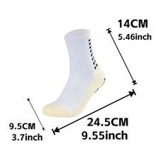 6 Pair Of Unisex Anti Odor & Sweat Absorption Crew Grip Socks With Anti Slip Silicone Thicken Bottom Tubesocks For Football Soccer Basketball Tennis Cycling - 3 đôi màu đỏ + 3 đôi màu trắng - Xem 4