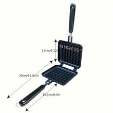 1件经典方形/圆形铝制烘焙模具，华夫饼机和煎锅烹饪用具 - 黑色 - 查看 8