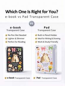 Ayotu 1pc Cartoon Cat & Rabbit Transparent Soft Silicone Full Body Protective Case For IPad 11th Gen/IPad 10/IPad 9/IPad Air 7th 11-Inch/IPad Air 5th/Kindle Paperwhite 11th/Kobo Libra Colour/Kindle 6-Inch - Multicolor - View 8