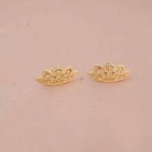 Gold Silver Cartilage Helix Earring Women Geometric Mandala Flower Hidden Helix Piercing Earrings Hypoallergenic Cartilage Piercing Earring Jewelry Women - 金花 - 查看 5