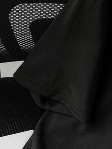 青少年男孩卡通图案印花圆领休闲短袖T恤 - 黑色 - 查看 5