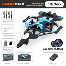 AXNEN K500 MAX 四轴飞行器无人机，特技飞行，360° 翻滚，气压定高，自动悬停，抗撞，易于操控的遥控滑翔机 - 万圣节/圣诞节礼物 - 彩色 - 查看 11