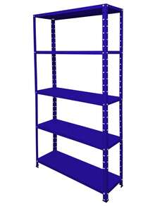 5-Shelf Adjustable Steel Shelf 25x77cm 25kg Multipurpose Various Colors - 比克藍 - 查看 7