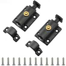 Cerrojo de de acero inoxidable de 1.65" con resorte y tornillos, cerrojo deslizante de barril negro, paquete de 2 - A - Ver 7