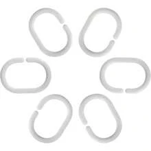 Plastic Shower Curtain Rings Hooks For Bathroom Shower Window Rod 24 Pack White - White - View 5