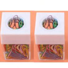 Caja de 18 piezas de clips magnéticos transparentes de colores con soporte, diseño creativo - Multicolor - Ver 16