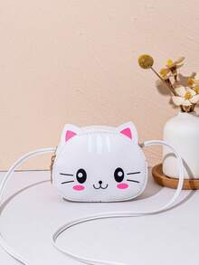 1pc Girls' Mini Cute Sweet Crossbody Bag, Kids Adorable Cat Print Casual Small Pouch, Girls' Small Coin Purse, Change Purse, Snack Bag, Travel Daily Use Crossbody Bag Handbag - M1997 - View 12