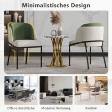 6 St Moderner Stuhl Mit Schrägstuhlbein Und Verstellbare Füße , Ideal Für Wohnzimmer, Offene Bürofläche, Esszimmer (Beige+Grün) - Green - View 1