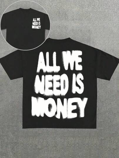 Graphic Tees Women  Men's Standard Size Casual Slogan Print Short Sleeve T-Shirt Men's Summer Casual 180g Pure Cotton T-Shirt Patterned Printed Short Sleeved Top T-Shirt