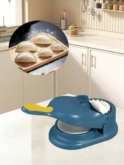 二合一耐用聚丙烯材质简易饺子模具 - 手动DIY压模，可制作完美饺子和玉米饼，是节日和家庭聚会的理想之选