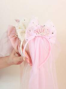 1 pieza Diadema corona de cumpleaños para niña, accesorio para fotografía, decoración de cabello de princesa - Rosa - Ver 5