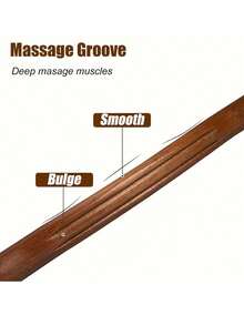 1pc Beechwood Massage Stick, Full Body Massage Rod, Scraping Stick For Meridian Massage, Abdominal Massage, Relaxation Tool - Multicolor - View 6