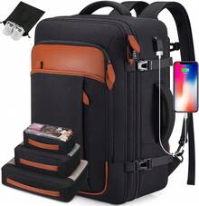 UKEIN Travel Backpack, 17Inch/ Laptop Backpack, Carry-On Approved Bag For Men & Women, Waterproof Luggage With Packing Cubes, Shoe Pocket, Personal Item Size For Flights - 黑色 - 查看 8