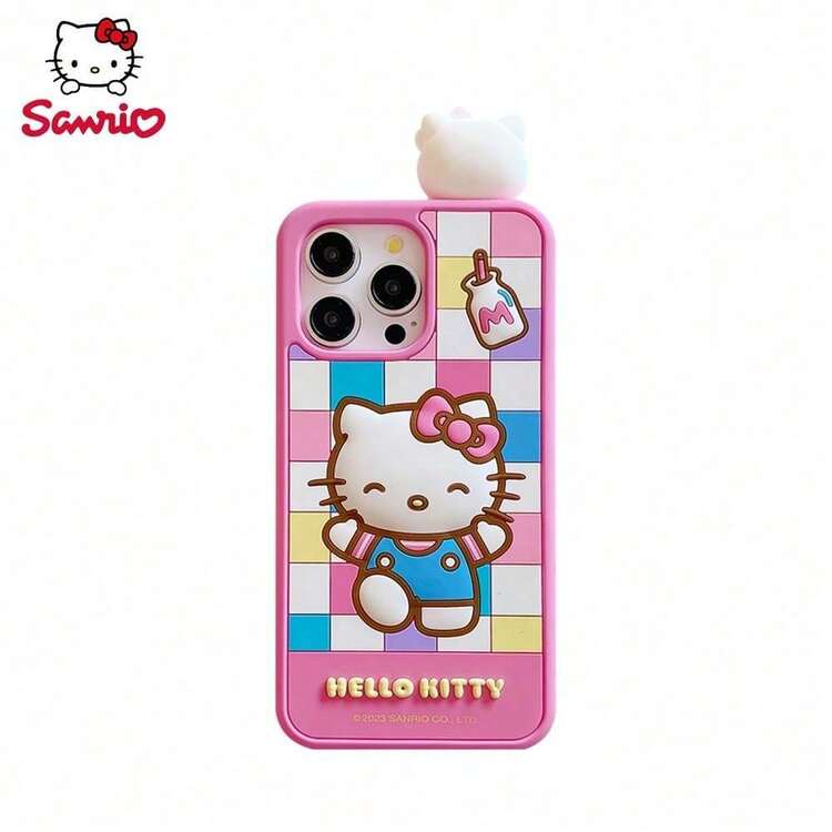 2 Pezzi Gatto Cover per iPhone 14 6.1, Cute Cartoon Cat Pusheen Motivo Moda Design Silicone Antiurto AntiGraffio Bumper Protettiva Anime Case, Carina