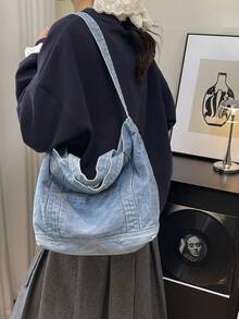 Canvas Casual Minimalist Large-Capacity Single-Shoulder Bag For Commuting And Outings, Lightweight Women's Crossbody Bag - Multicolor - View 3