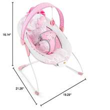Portable Baby Bouncer For Infant,Modern Baby Bouncer Seat,Infant Bouncers With Music For Babies 0-6 Months Up To 20 Lbs - Pink Bow - View 2