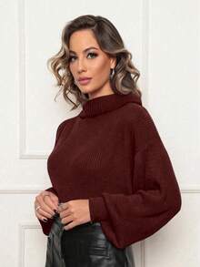 JQN Fashion Cropped Long Sleeve Modal Blouse - Burdeos - Ver 1