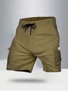 Men's Lightweight Cargo Shorts, Casual Breathable OutdoorBermuda Shorts For Summer Sports - Yellow - View 4