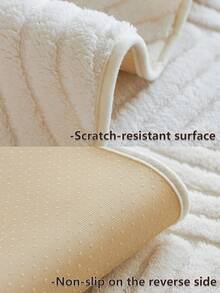 1pc Modern Solid Color Sofa Cover, Fashionable Plush Sofa Slipcover, Non-Slip, Scratch-Resistant, Dirt-Resistant, Pet-Friendly Sofa Protector, Fits 1, 2, 3, 4 Seater Sofas And L-Shaped Sofas, Suitable For All Seasons, Machine/Hand Washable, Decorative For Holidays - Beige - View 7