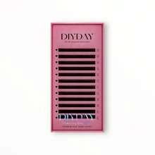 Extensiones de Pestañas Prearmadas W Shape 6D MIX o Medida DIYDAY – Fibras Tecnológicas Suaves, Negro Mate, Mega Volumen, Curvatura D, Longitudes 8-15 mm - D - Ver 1