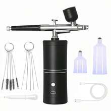 48PSI High Pressure, Anti-Clogging Airbrush Kit With Compressor - Wireless Rechargeable, Includes 0.25mm Nozzle And Cleaning Brush, Suitable For Nail Art, Makeup, Painting And Cake Decorating - Multicolor - View 11