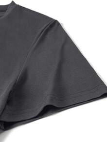 Áo thun tay ngắn cổ tròn in hình chú chó lười biếng, phong cách thường ngày, đa năng, in chữ "NOT TODAY" (Không phải hôm nay) - Màu xám đen - Xem 4