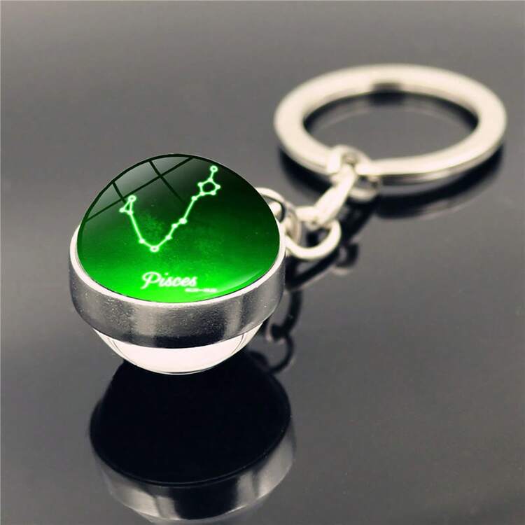 1个新款十二生肖钥匙扣，星空夜光钥匙扣，时间宝石玻璃球钥匙扣，吊坠钥匙扣礼品 - 多色新-4 - 查看 3