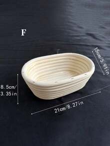 1个现代椭圆/圆形藤编面包发酵篮，带内衬，适用于酸面包烘焙，多功能厨房工具，食品级，多种尺寸可选，适合圣诞节、复活节、感恩节和父亲节。 - 白色 - 查看 24