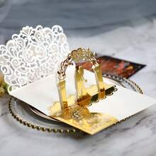 5sets/Pack Laser Cut Wedding Invitations, 3D Bride & Groom Greeting Cards With Heart Designs (Includes 5pcs Cover & 5pcs Blank Inner Cards), Engagement Party Invitations - Multicolor - View 12