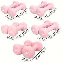 2piezas Mancuernas Pesas para Hacer Ejercicio Gym y Casa,0.5/1/2/3/4/5/6KG Mancuernas - Rosa - Ver 2