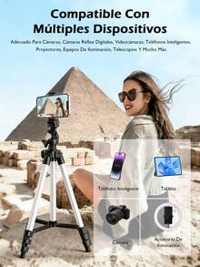 Trípode portátil multifuncional  + soporte para teléfono + bolso de transporte, adecuado para cámara/teléfono inteligente/GoPro - 2 piezas - Ver 7