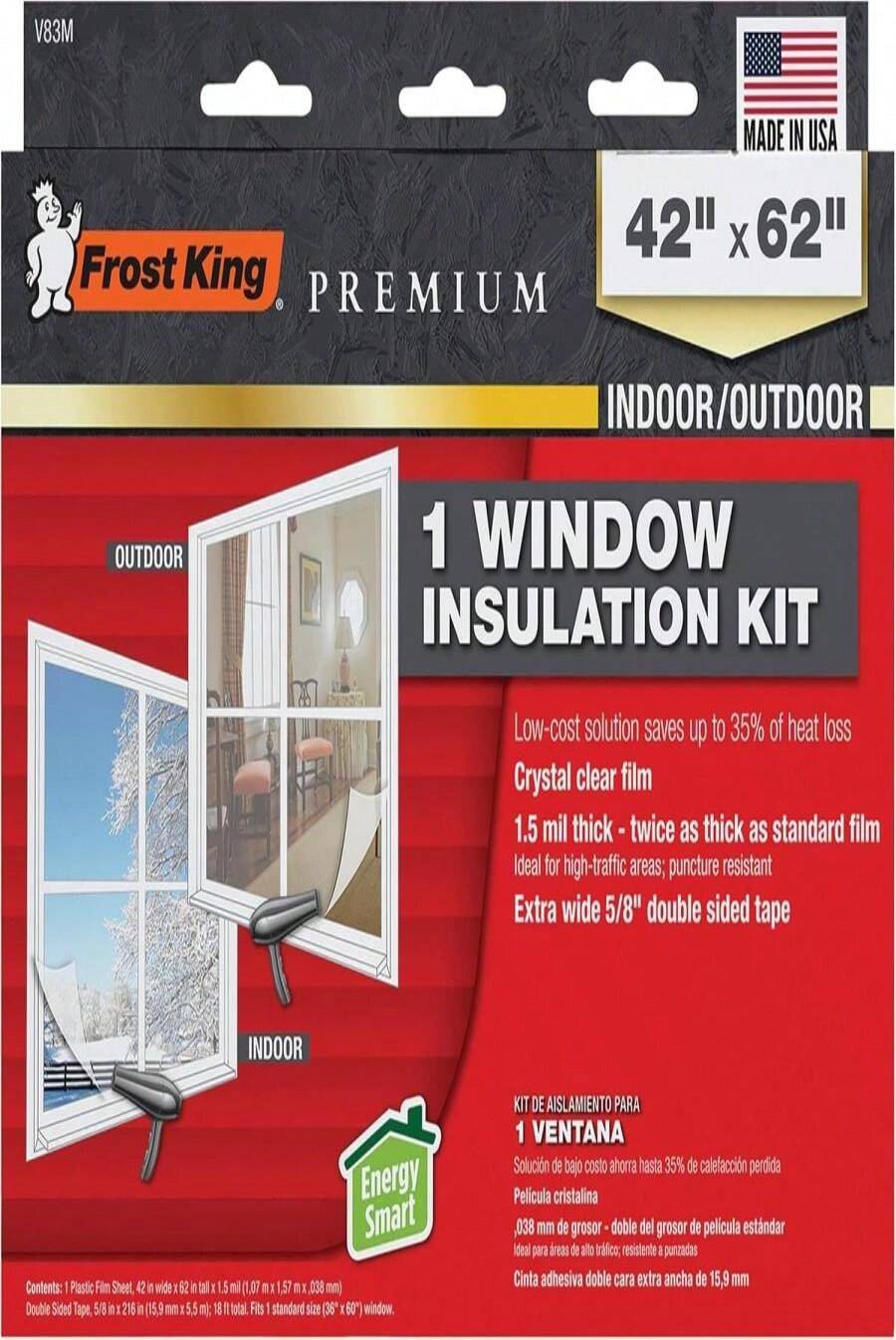 Frost King V73_9H Indoor Shrink Window Kit 42 62-Inch, Clear, 9-Pack - ColorI - View 1