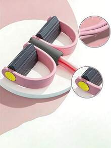 This New Contrast Color Foot Resistance Band, 4-Tube Yoga Assist Rope, Sit-Up Training Leg Stretching Band, Yoga Mat Hand Resistance Band Elastic Rope For Abdominal And Arm Fitness, Suitable For Various Occasions, Super Convenient To Use Anytime, Anywhere, Great Gift For Valentine's Day, Christmas, Ramadan. - Multicolor - View 5