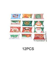 12入組聖誕節裝飾卡通抱枕造型禮品紙盒,混色 - 彩色 - 查看 5