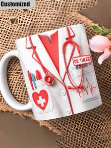 Cốc cà phê gốm sứ cá nhân hóa dành cho bác sĩ/chuyên gia y tế với tên/chức danh - Thiết kế chủ đề y tế (ống nghe và...) - Quà tặng tùy chỉnh cho bác sĩ, y tá, sinh viên y khoa - Rửa tay, cốc tái sử dụng được dùng trong bệnh viện/phòng khám. - nhiều màu - Xem 3